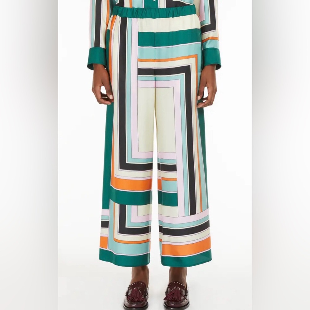 Weekend max mara Ottavo Placed Print Silk Pants Sz 4